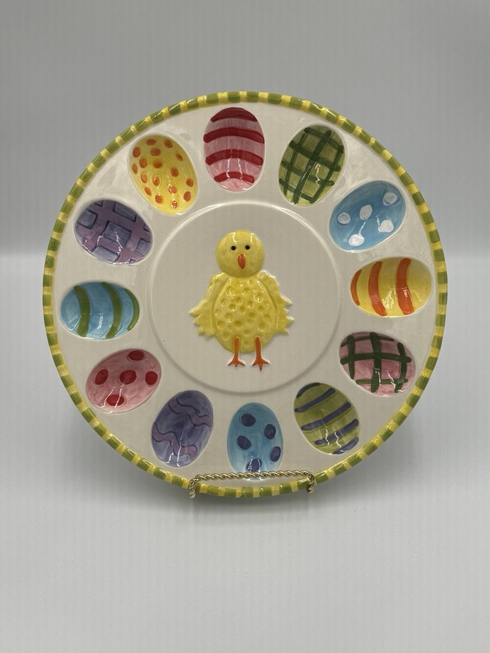 12 Eggs Easter Plate ceramic